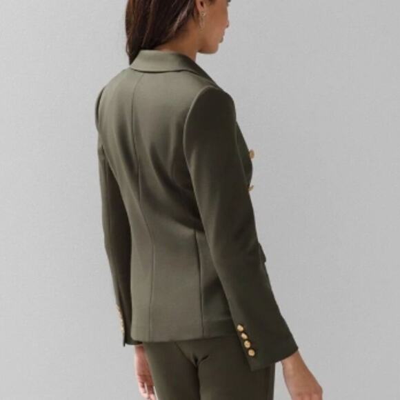 White House Black Market WHBM® Studio Blazer Sergeant/Olive - Picture 4 of 5